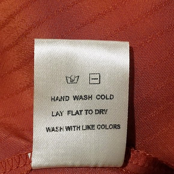 New NSR Twist Knot Flared Long Sleeve Dress  L/Large Womens Burnt Orange Mini - Picture 11 of 11